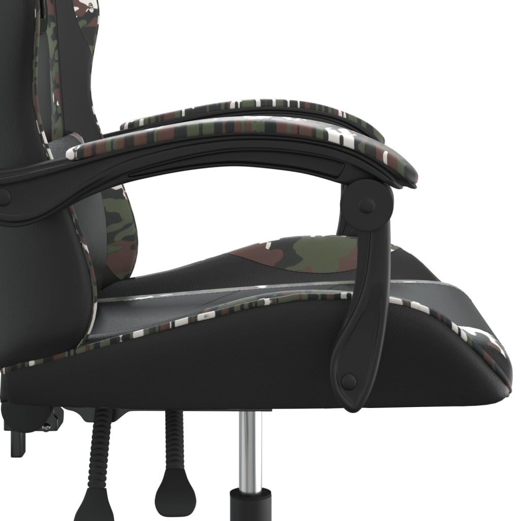Gaming-Stuhl Schwarz und Tarnfarben Kunstleder