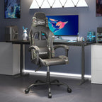Gaming-Stuhl Schwarz und Tarnfarben Kunstleder