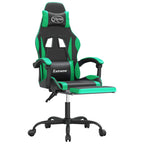 Gaming-Stuhl mit Fußstütze Schwarz und Grün Kunstleder
