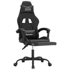 Gaming-Stuhl mit Fußstütze Schwarz Kunstleder
