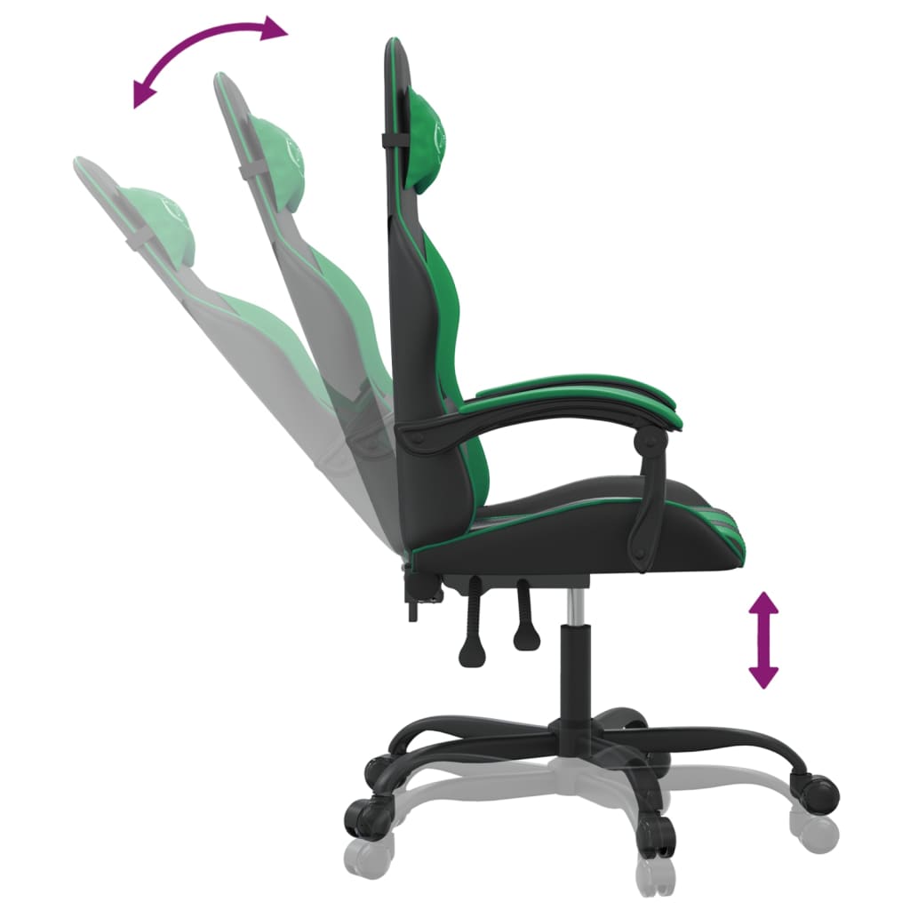 Gaming-Stuhl Schwarz und Grün Kunstleder