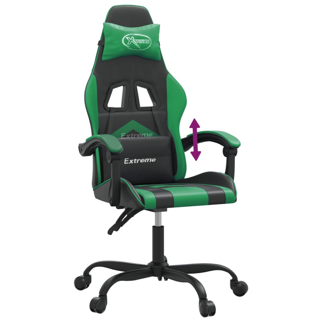 Gaming-Stuhl Schwarz und Grün Kunstleder
