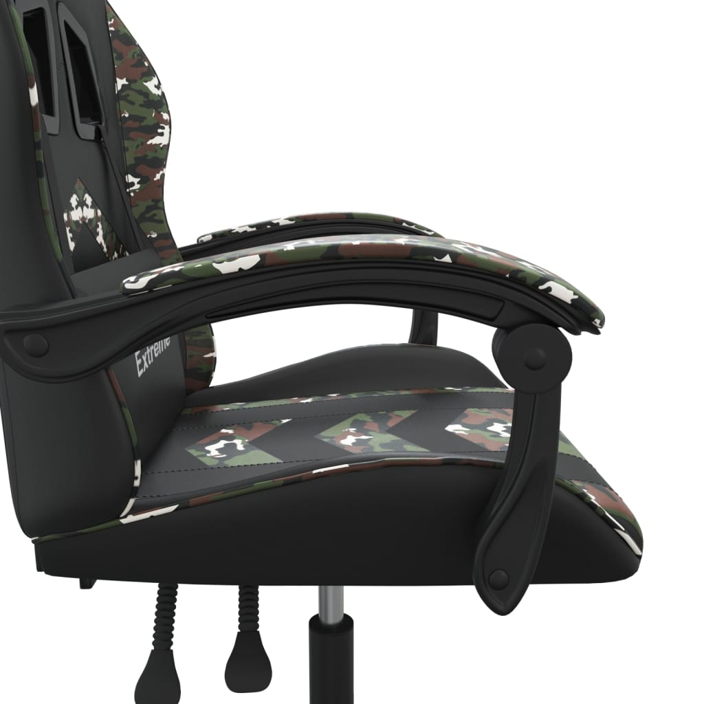 Gaming-Stuhl Schwarz und Tarnfarben Kunstleder
