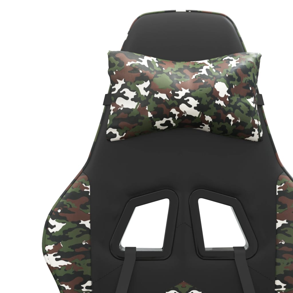 Gaming-Stuhl Schwarz und Tarnfarben Kunstleder