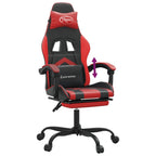 Gaming-Stuhl mit Fußstütze Schwarz und Rot Kunstleder