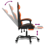 Gaming-Stuhl mit Fußstütze Schwarz und Orange Kunstleder