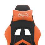 Gaming-Stuhl mit Fußstütze Schwarz und Orange Kunstleder