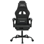 Gaming-Stuhl mit Fußstütze Schwarz Kunstleder