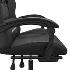 Gaming-Stuhl mit Fußstütze Schwarz Kunstleder