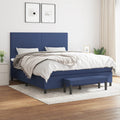 Boxspringbett mit Matratze Blau 160x200 cm Stoff