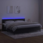 Boxspringbett mit Matratze & LED Schwarz 200x200 cm Samt