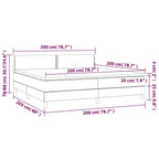 Boxspringbett mit Matratze & LED Dunkelblau 200x200 cm Samt