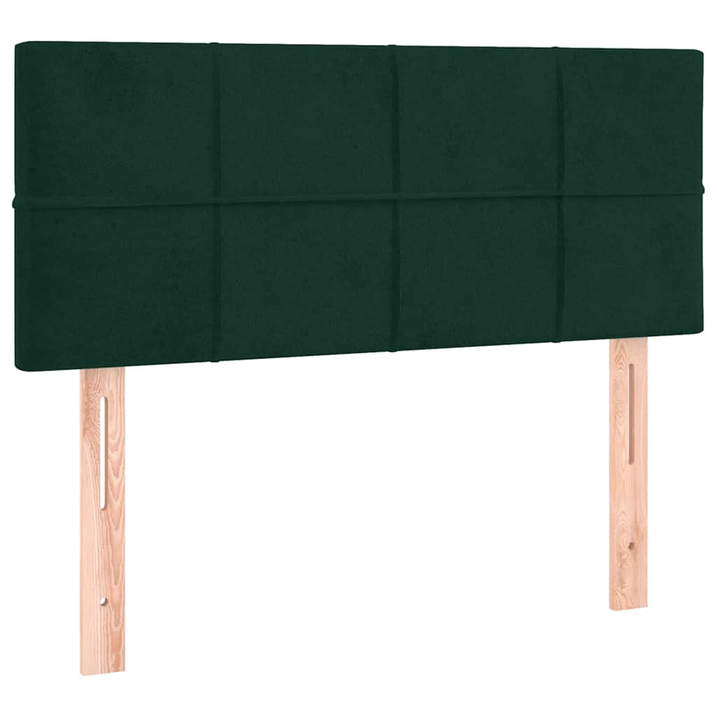 Boxspringbett mit Matratze & LED Dunkelgrün 80x200 cm Samt