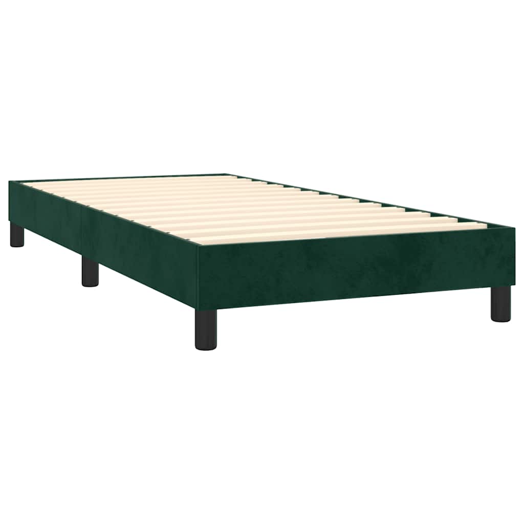 Boxspringbett mit Matratze & LED Dunkelgrün 90x190 cm Samt