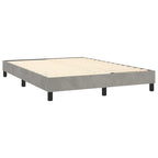 Boxspringbett mit Matratze & LED Hellgrau 140x190 cm Samt