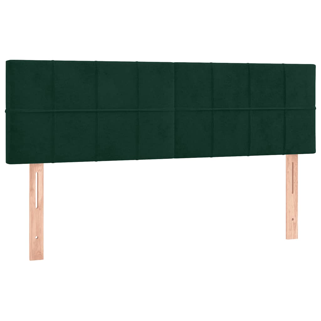 Boxspringbett mit Matratze & LED Dunkelgrün 140x200 cm Samt