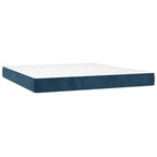 Boxspringbett mit Matratze & LED Dunkelblau 160x200 cm Samt