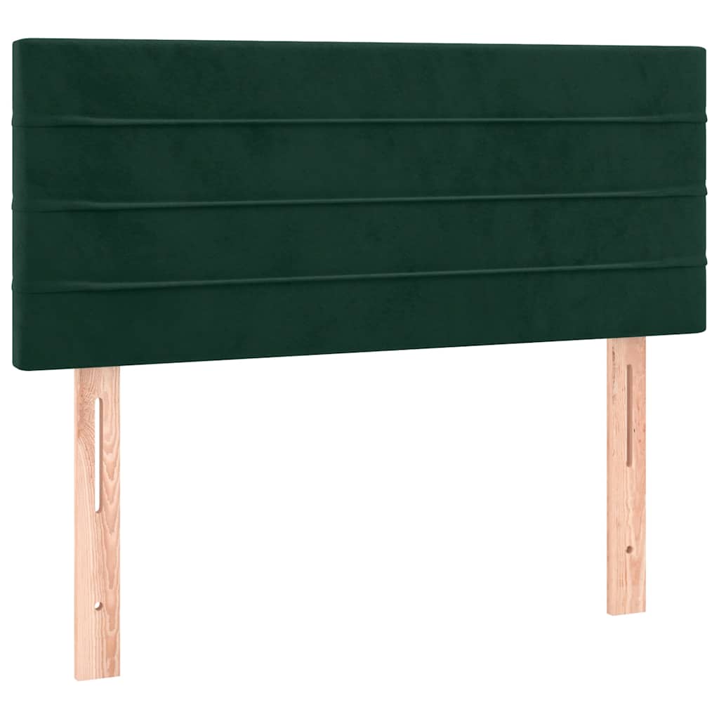 Boxspringbett mit Matratze & LED Dunkelgrün 80x200 cm Samt