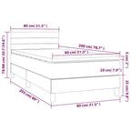 Boxspringbett mit Matratze & LED Dunkelgrün 80x200 cm Samt