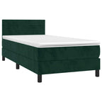 Boxspringbett mit Matratze & LED Dunkelgrün 100x200 cm Samt