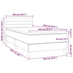 Boxspringbett mit Matratze & LED Rosa 100x200 cm Samt