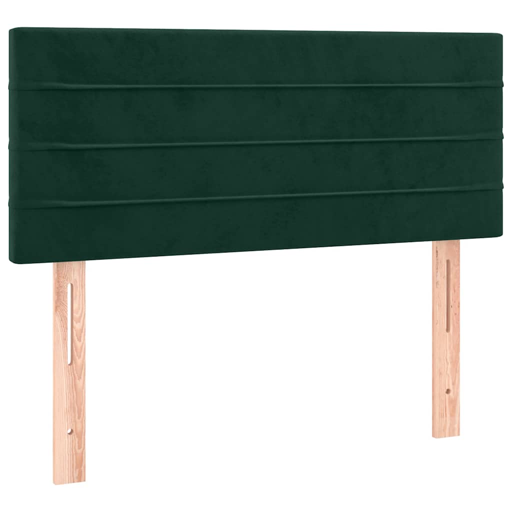 Boxspringbett mit Matratze & LED Dunkelgrün 120x200 cm Samt