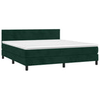 Boxspringbett mit Matratze & LED Dunkelgrün 160x200 cm Samt