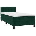 Boxspringbett mit Matratze & LED Dunkelgrün 80x200 cm Samt
