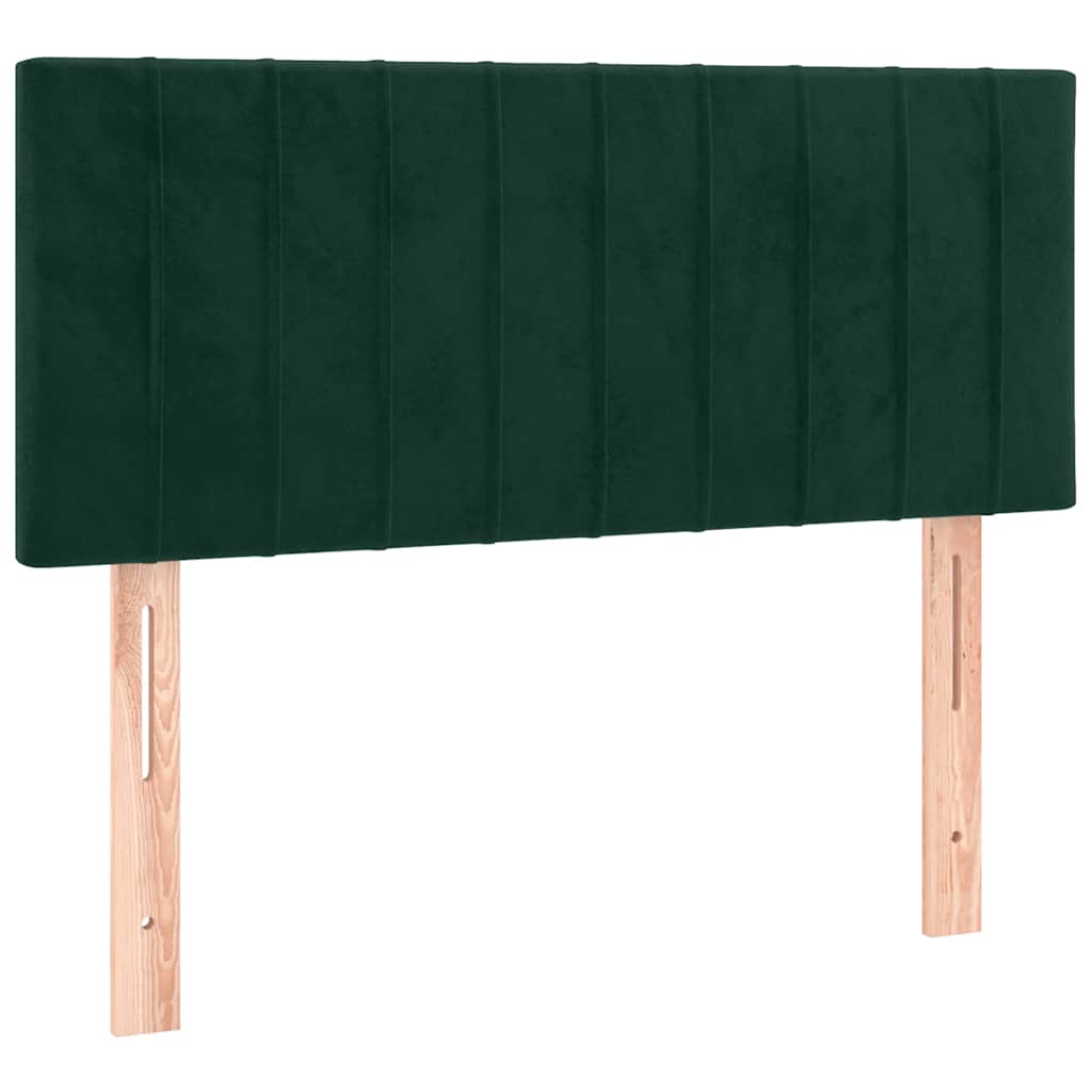 Boxspringbett mit Matratze & LED Dunkelgrün 90x200 cm Samt