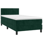 Boxspringbett mit Matratze & LED Dunkelgrün 100x200 cm Samt