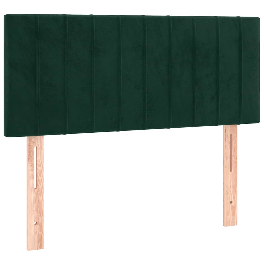 Boxspringbett mit Matratze & LED Dunkelgrün 100x200 cm Samt