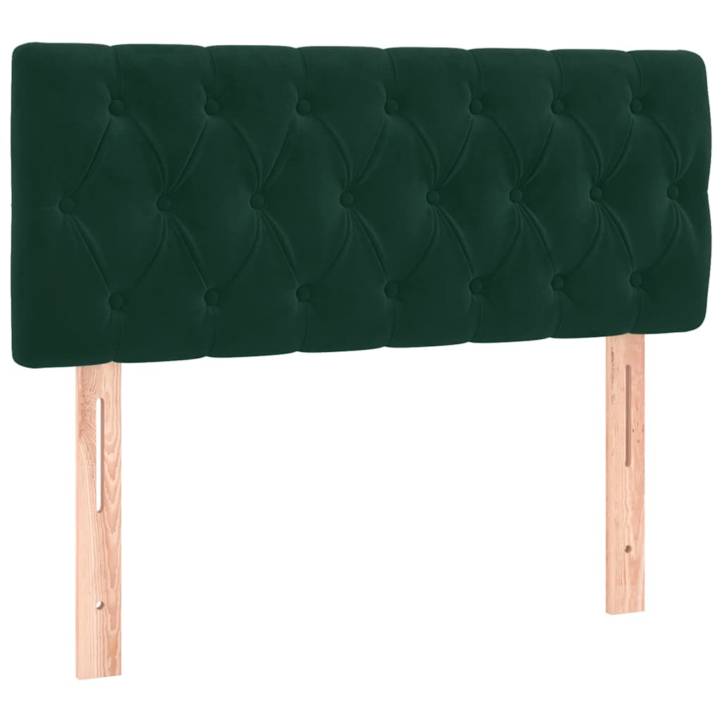 Boxspringbett mit Matratze & LED Dunkelgrün 90x190 cm Samt