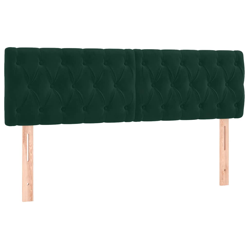 Boxspringbett mit Matratze & LED Dunkelgrün 140x200 cm Samt