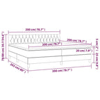 Boxspringbett mit Matratze & LED Hellgrau 200x200 cm Samt