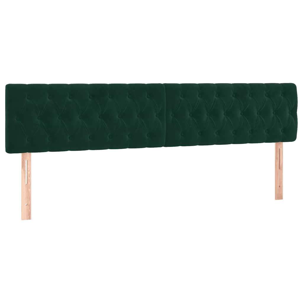 Boxspringbett mit Matratze & LED Dunkelgrün 200x200 cm Samt