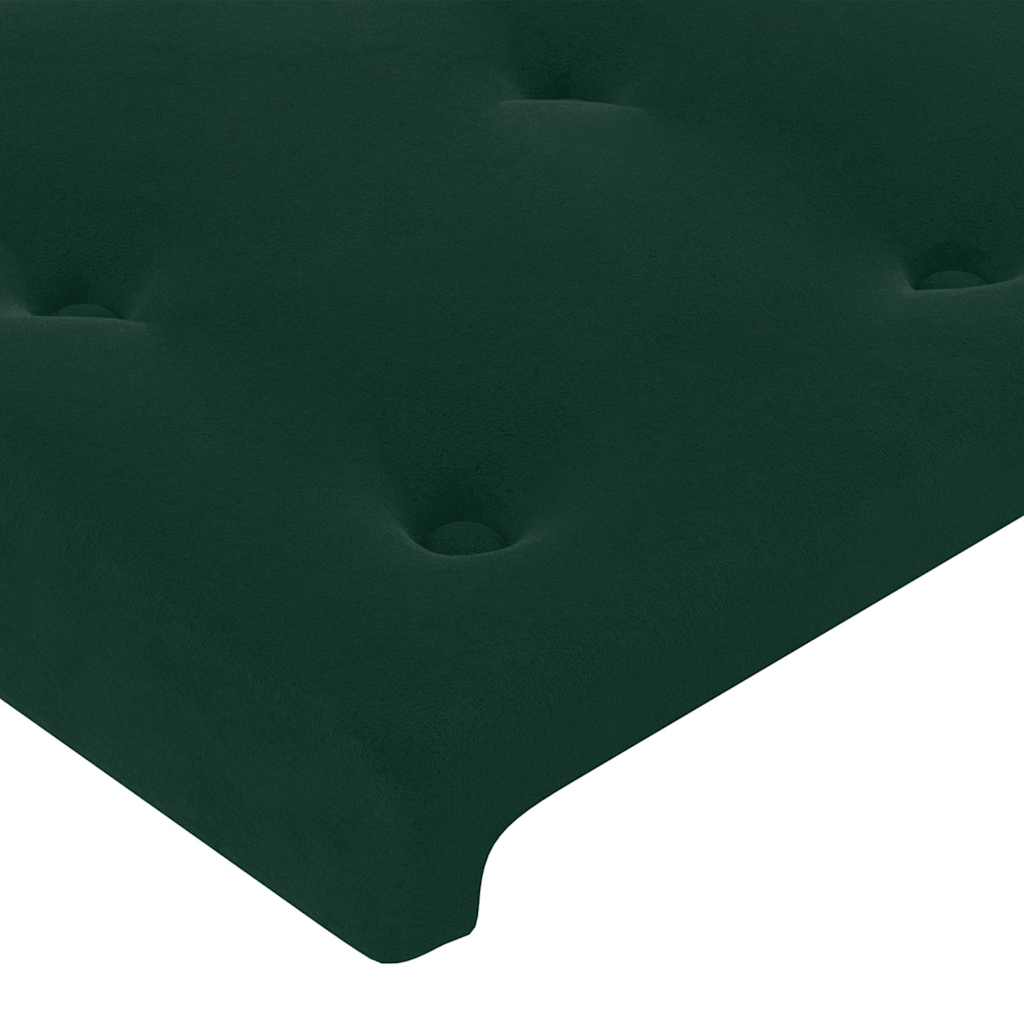 Boxspringbett mit Matratze & LED Dunkelgrün 80x200 cm Samt