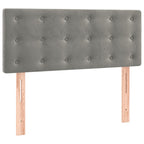 Boxspringbett mit Matratze & LED Hellgrau 100x200 cm Samt