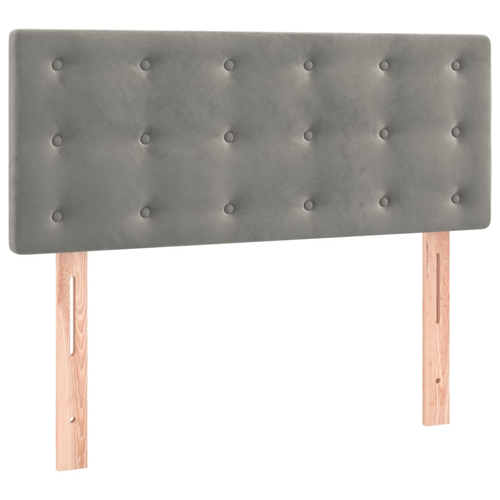 Boxspringbett mit Matratze & LED Hellgrau 100x200 cm Samt