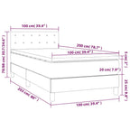 Boxspringbett mit Matratze & LED Dunkelgrün 100x200 cm Samt