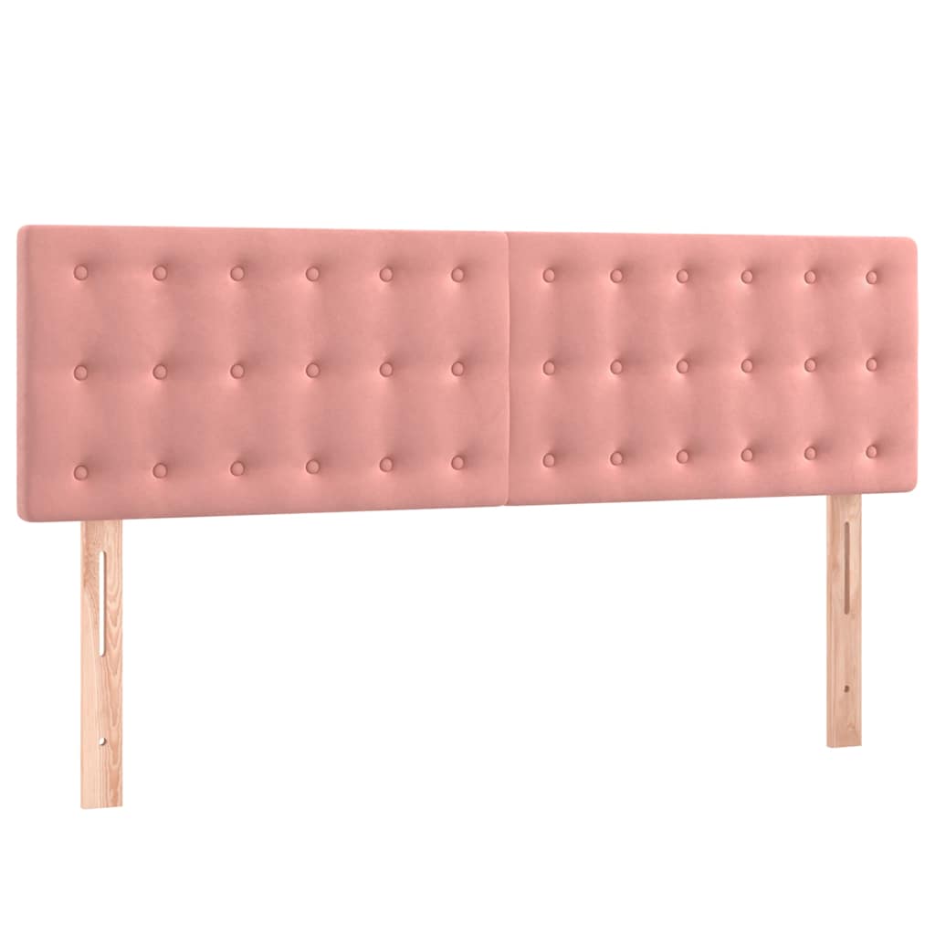 Boxspringbett mit Matratze & LED Rosa 140x190 cm Samt