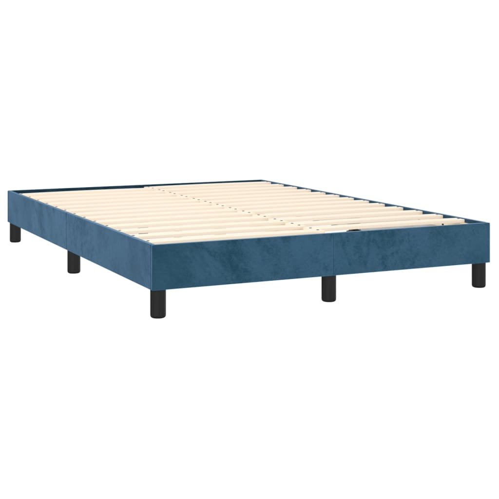 Boxspringbett mit Matratze & LED Dunkelblau 140x200 cm Samt