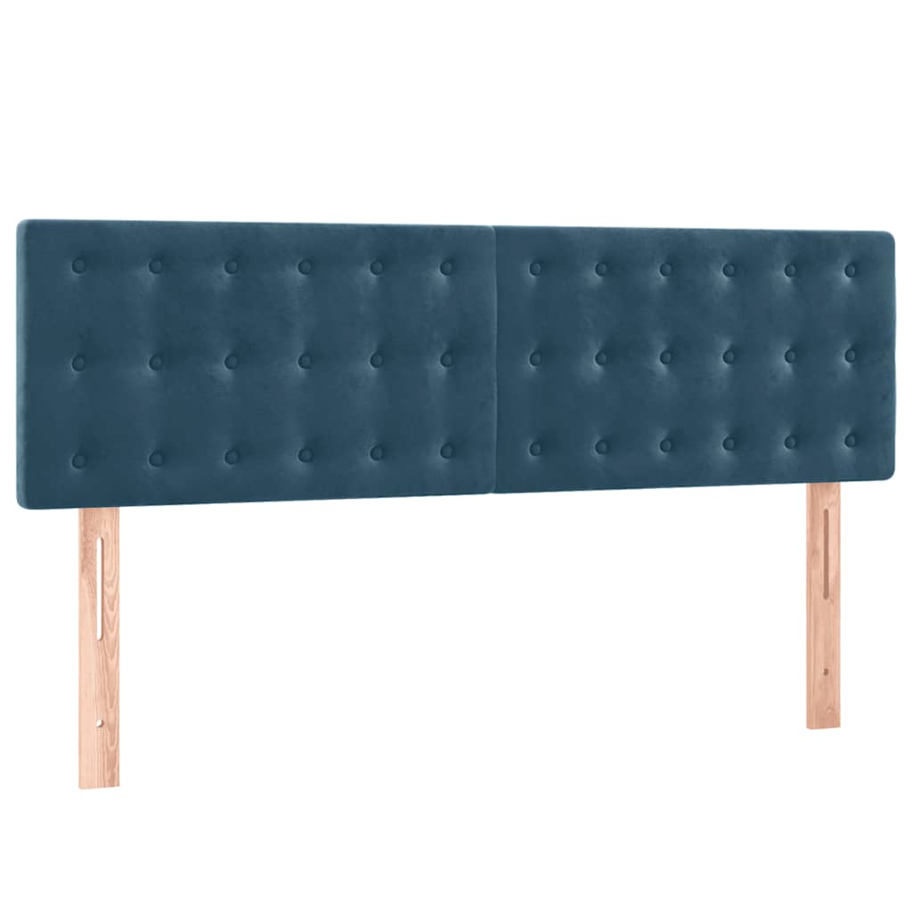 Boxspringbett mit Matratze & LED Dunkelblau 140x200 cm Samt