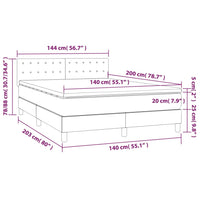 Boxspringbett mit Matratze & LED Dunkelblau 140x200 cm Samt