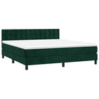 Boxspringbett mit Matratze & LED Dunkelgrün 180x200 cm Samt