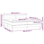 Boxspringbett mit Matratze & LED Dunkelgrün 200x200 cm Samt