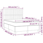 Boxspringbett mit Matratze & LED Taupe 140x200 cm Stoff
