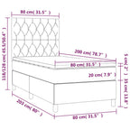 Boxspringbett mit Matratze & LED Schwarz 80x200 cm Stoff