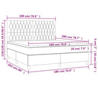 Boxspringbett mit Matratze & LED Blau 180x200 cm Stoff