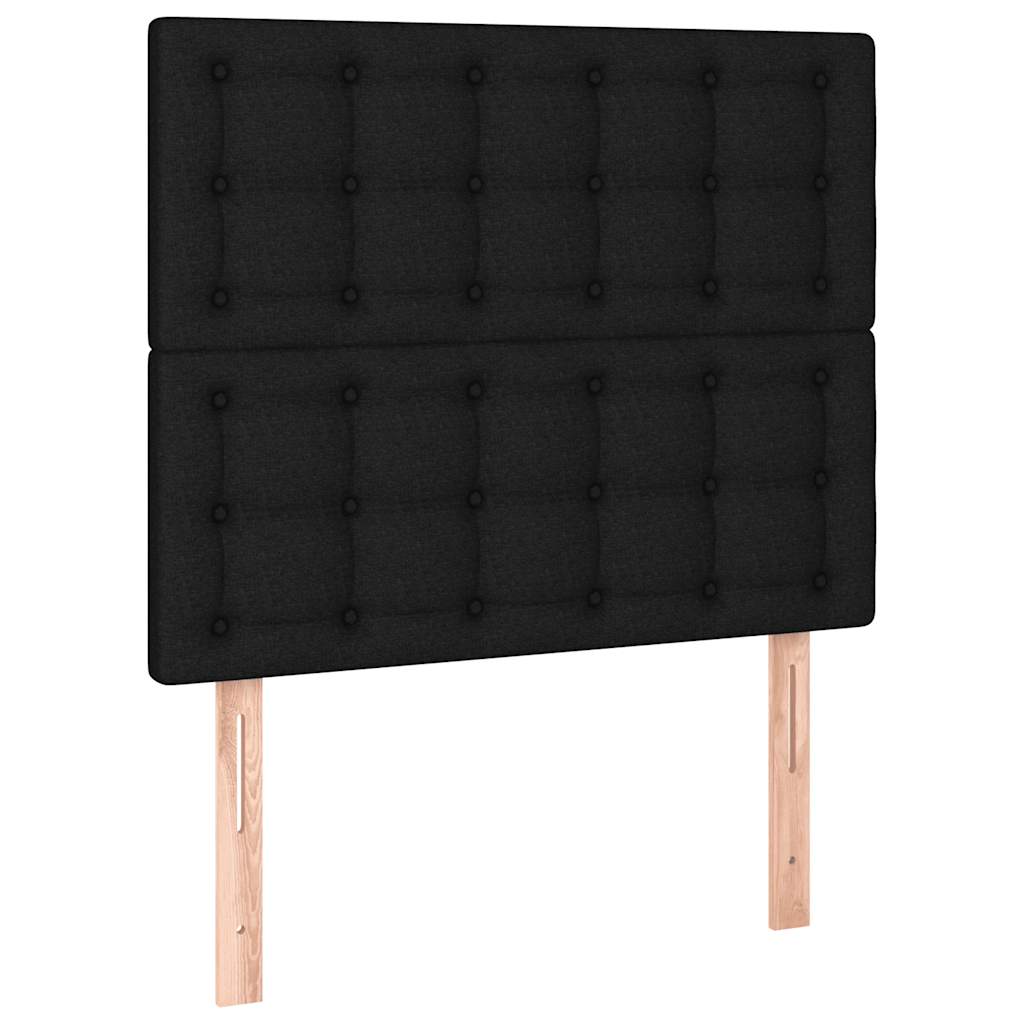 Boxspringbett mit Matratze & LED Schwarz 90x200 cm Stoff