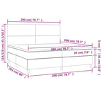 Boxspringbett mit Matratze & LED Creme 200x200 cm Stoff